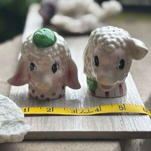 Lamb Salt and Pepper Shakers, Vintage Anthropomorphic Sheep, Japan ceramic